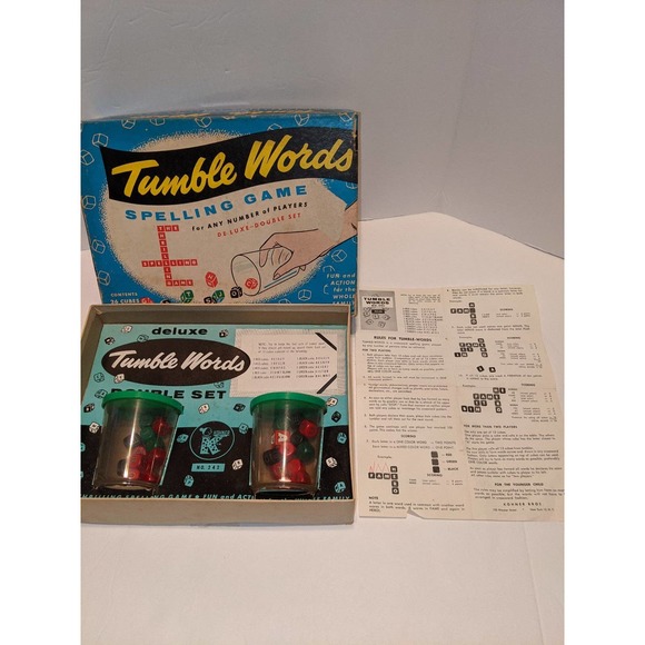Vintage 1963 Tumble Words The Crossword Board Game Kohner Rare Complete - Picture 3 of 11